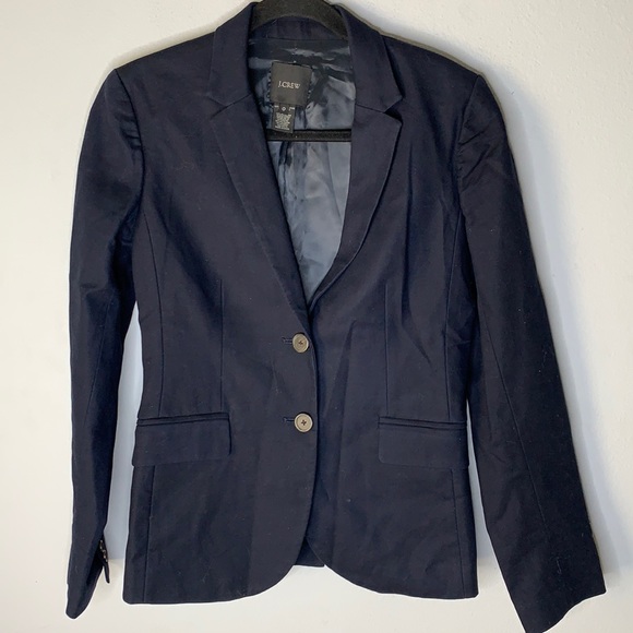 J. Crew Jackets & Blazers - J crew navy cotton blazer 0